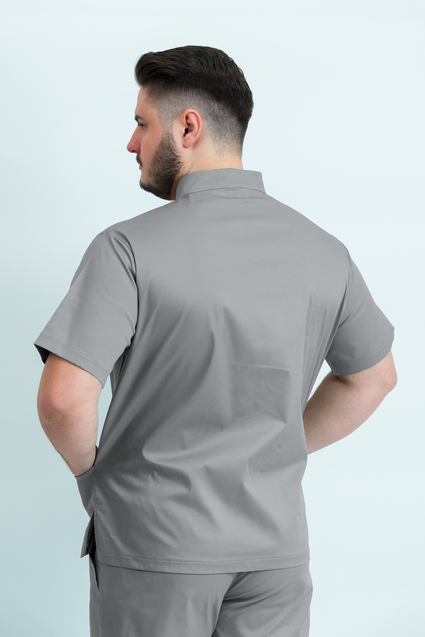 Bluză medicală Core Snap Barbat - Pale Grey
