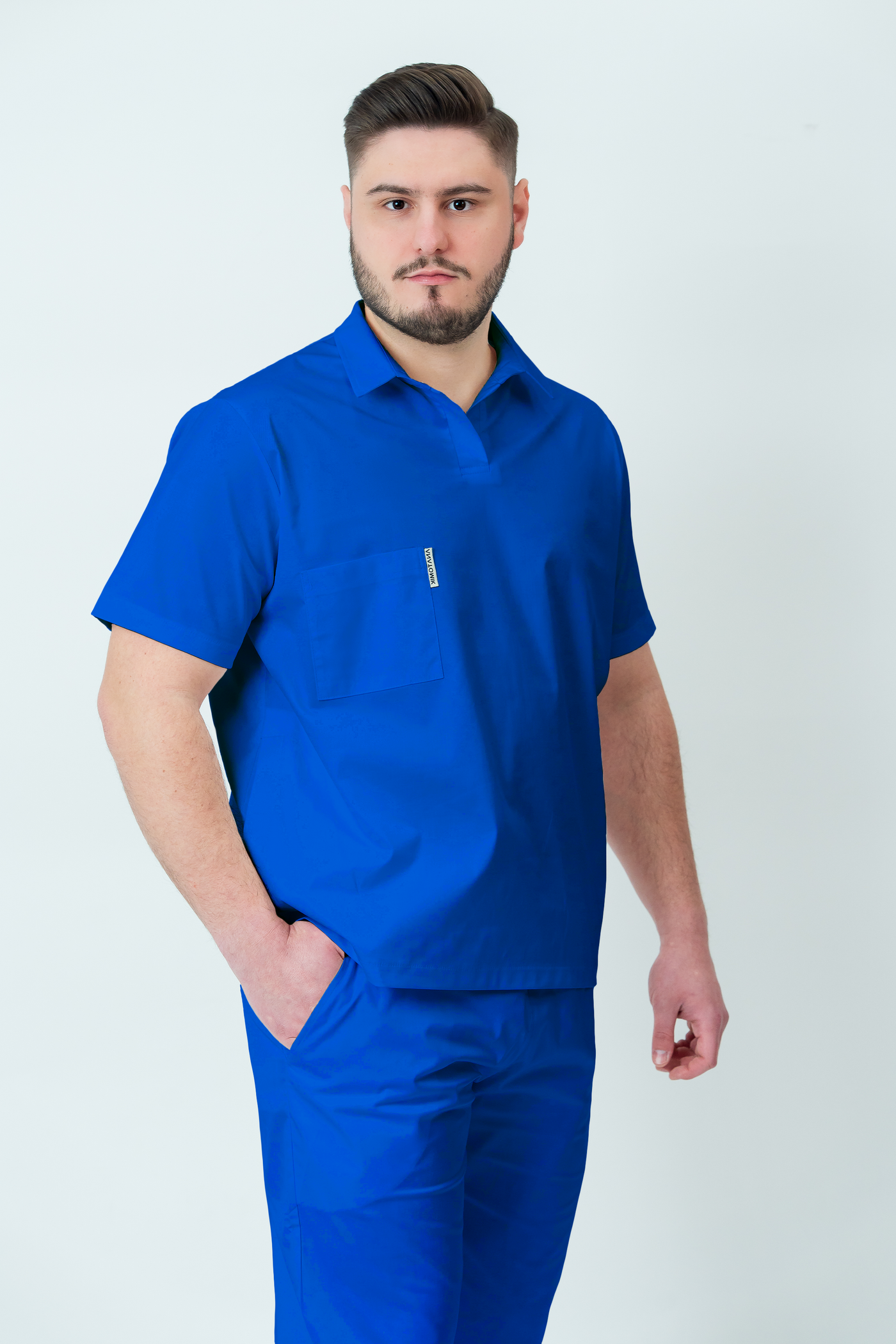 Bluză medicală Core Polo Barbat - Royal Blue