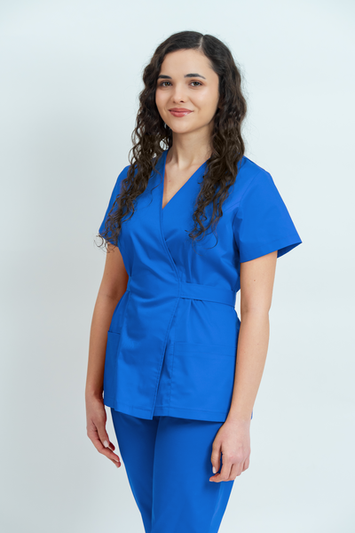 Bluză medicală Core Wrap Dama - Royal Blue