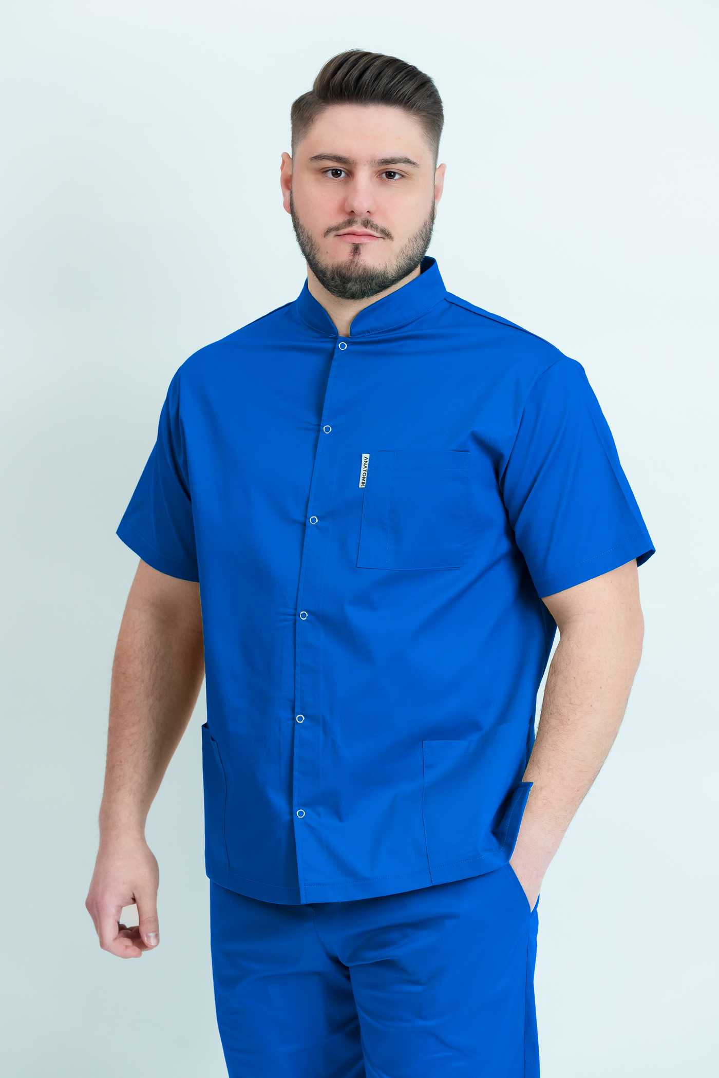 Bluză medicală Core Snap Barbat - Royal Blue
