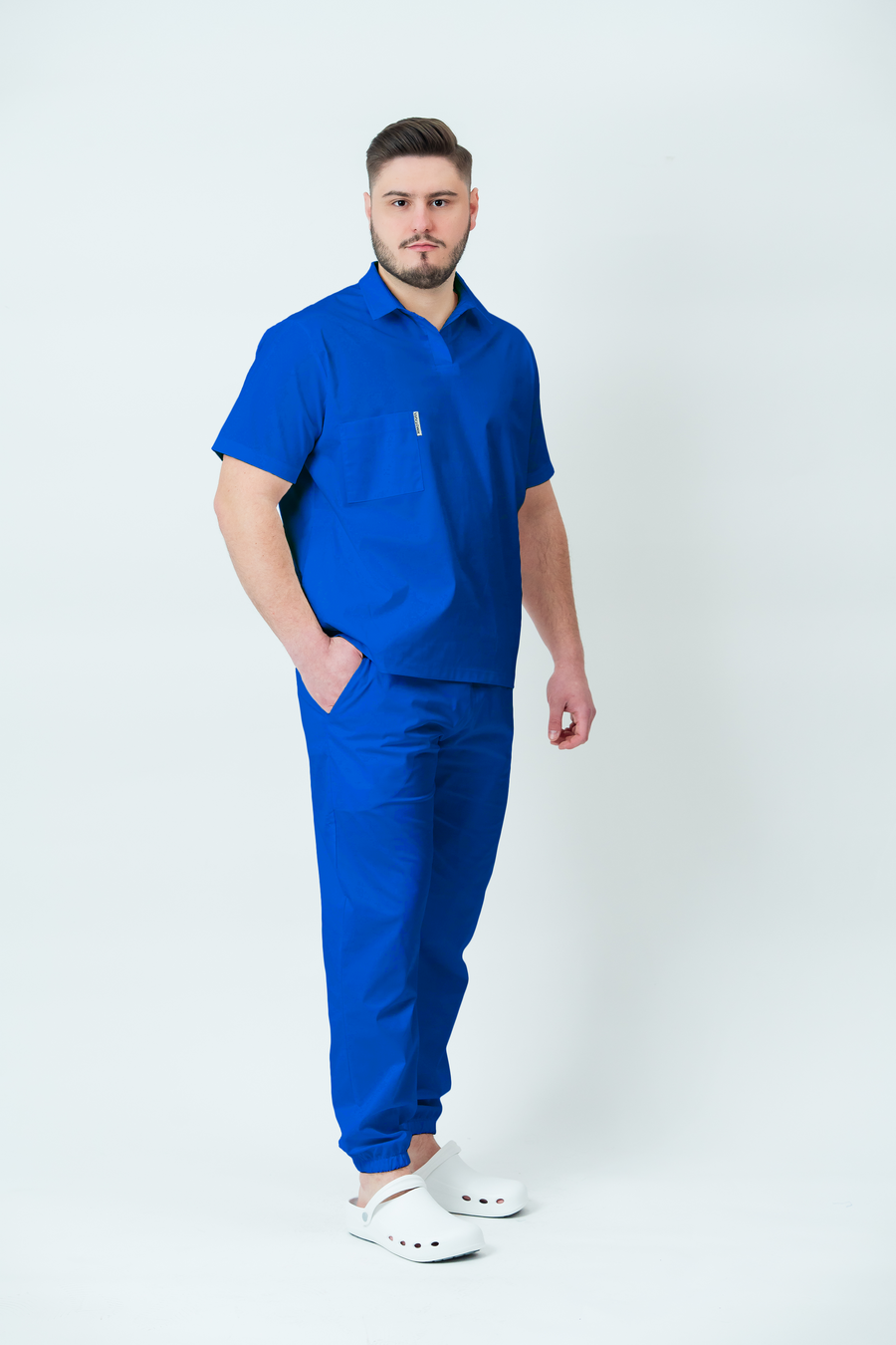 Costum medical Core Polo Barbat - Royal Blue