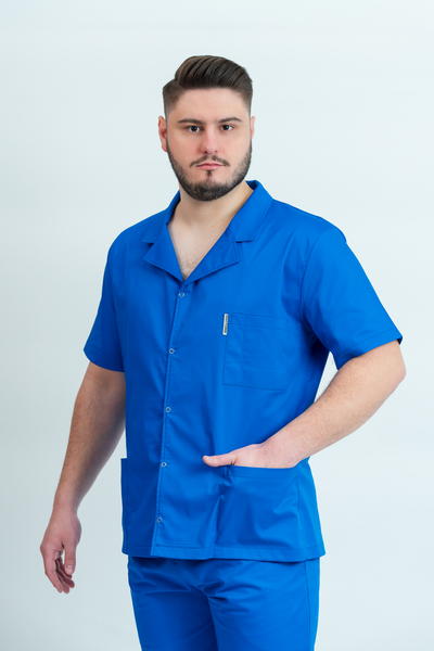 Bluză medicală Core Rever Barbat - Royal Blue