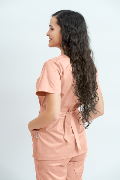 Bluză medicală Core Wrap Dama - Salmon