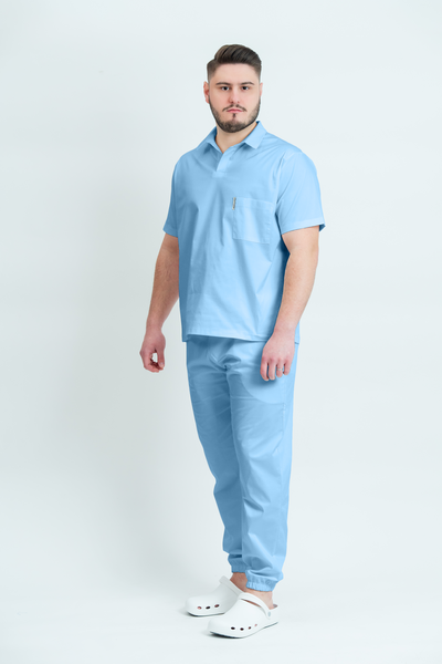 Costum medical Core Polo Barbat - Sky
