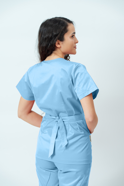 Bluză medicală Core Wrap Dama - Sky