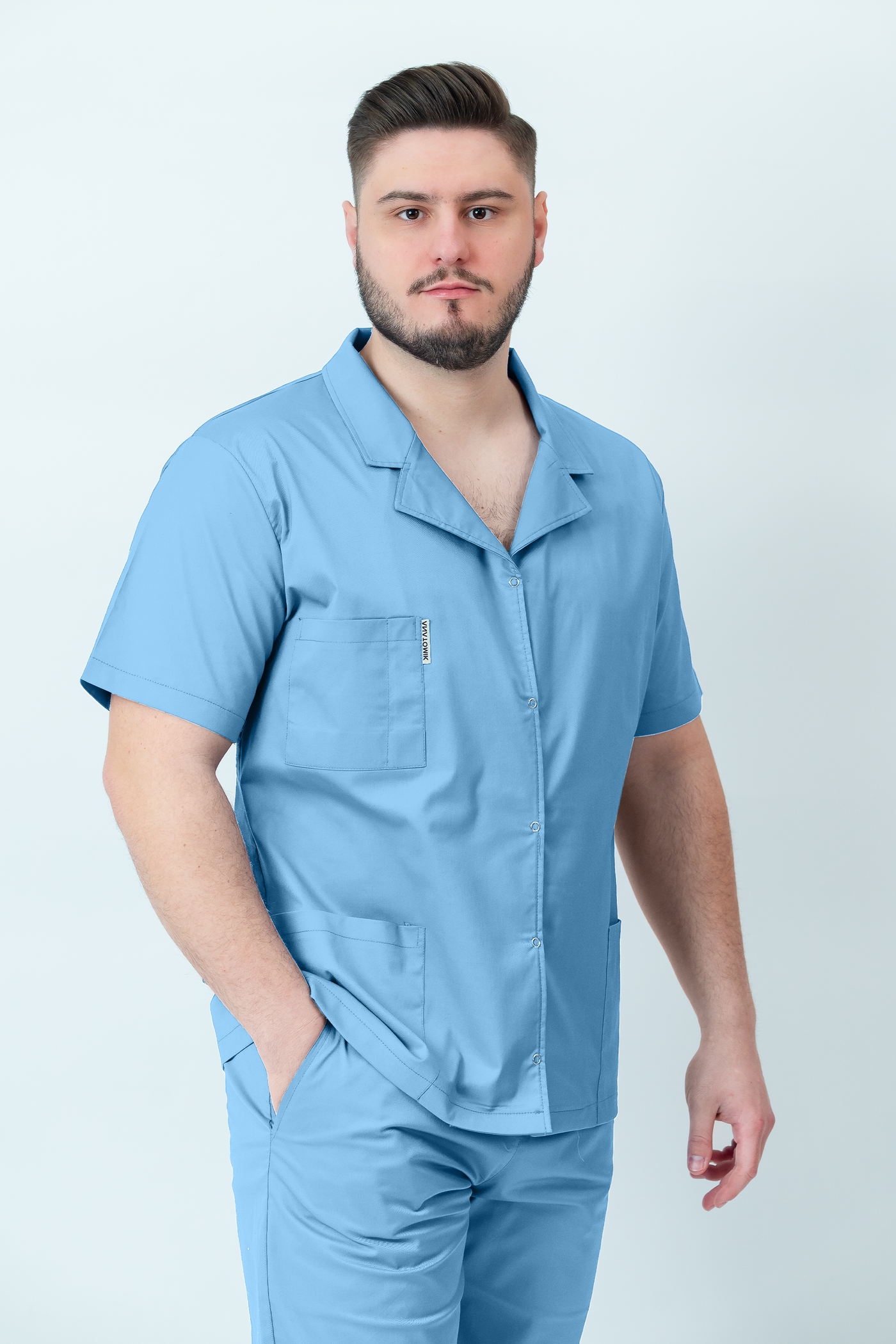 Bluză medicală Core Rever Barbat - Sky