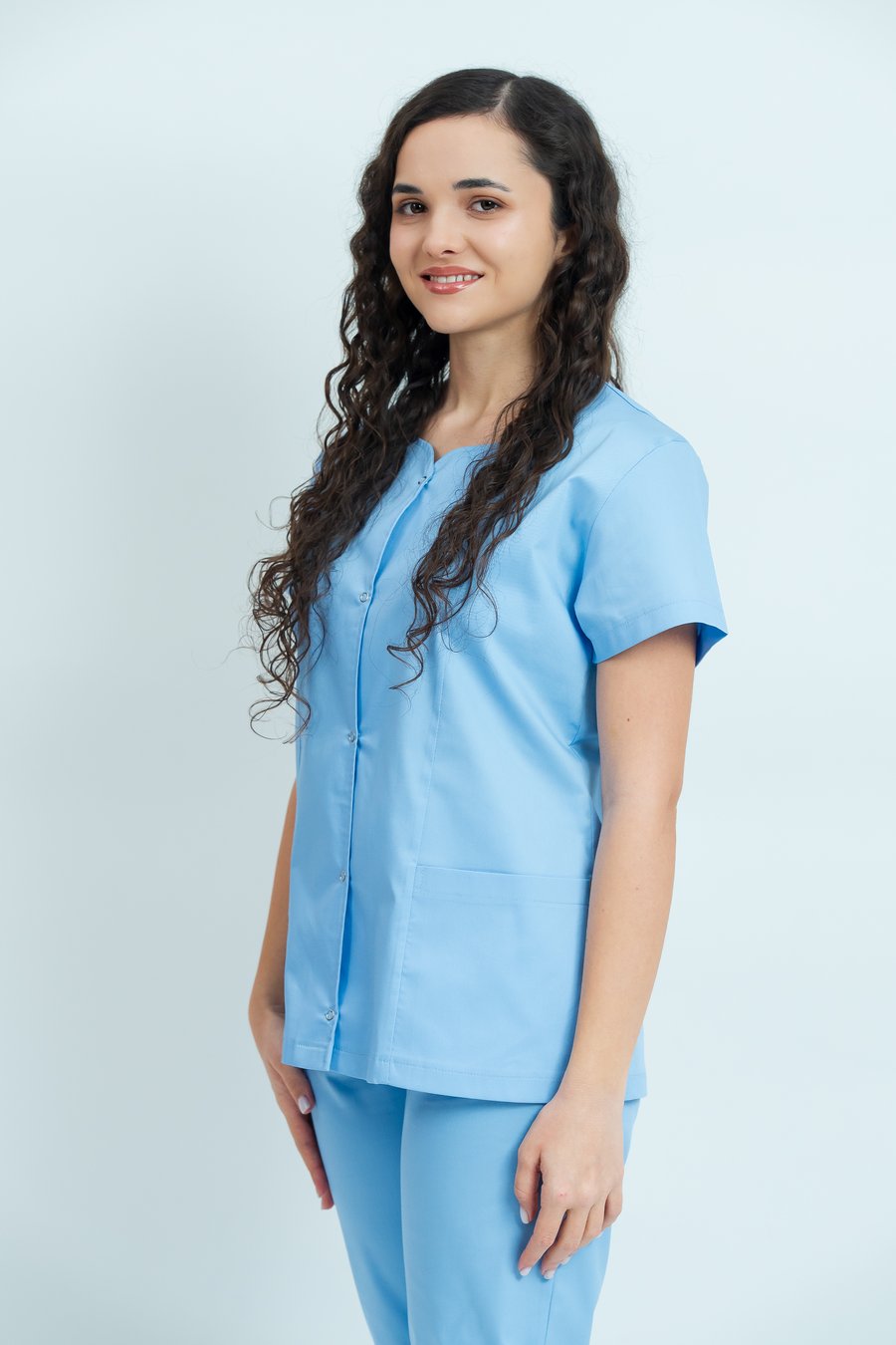 Bluză medicală Core Snap Dama - Sky
