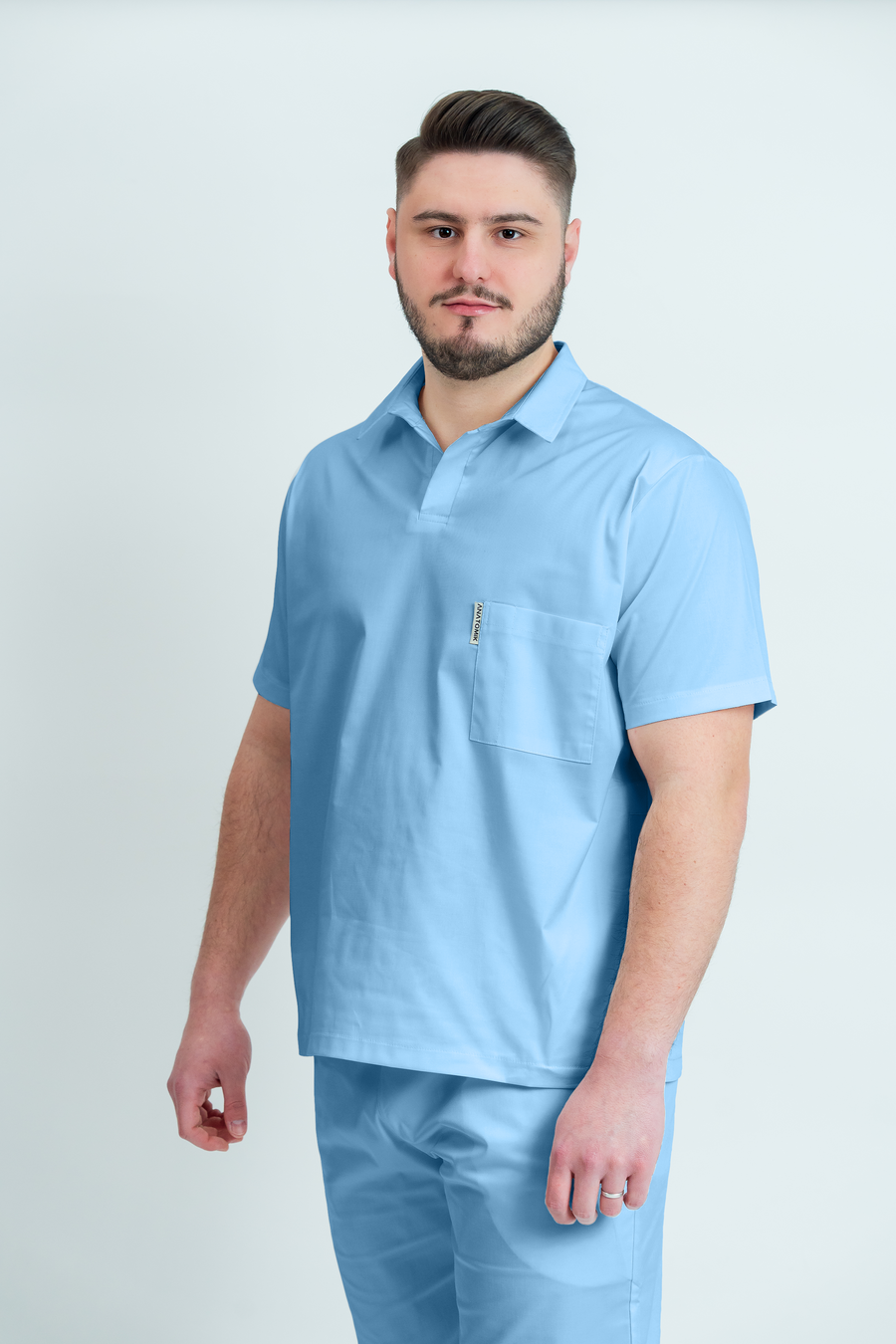 Bluză medicală Core Polo Barbat - Sky