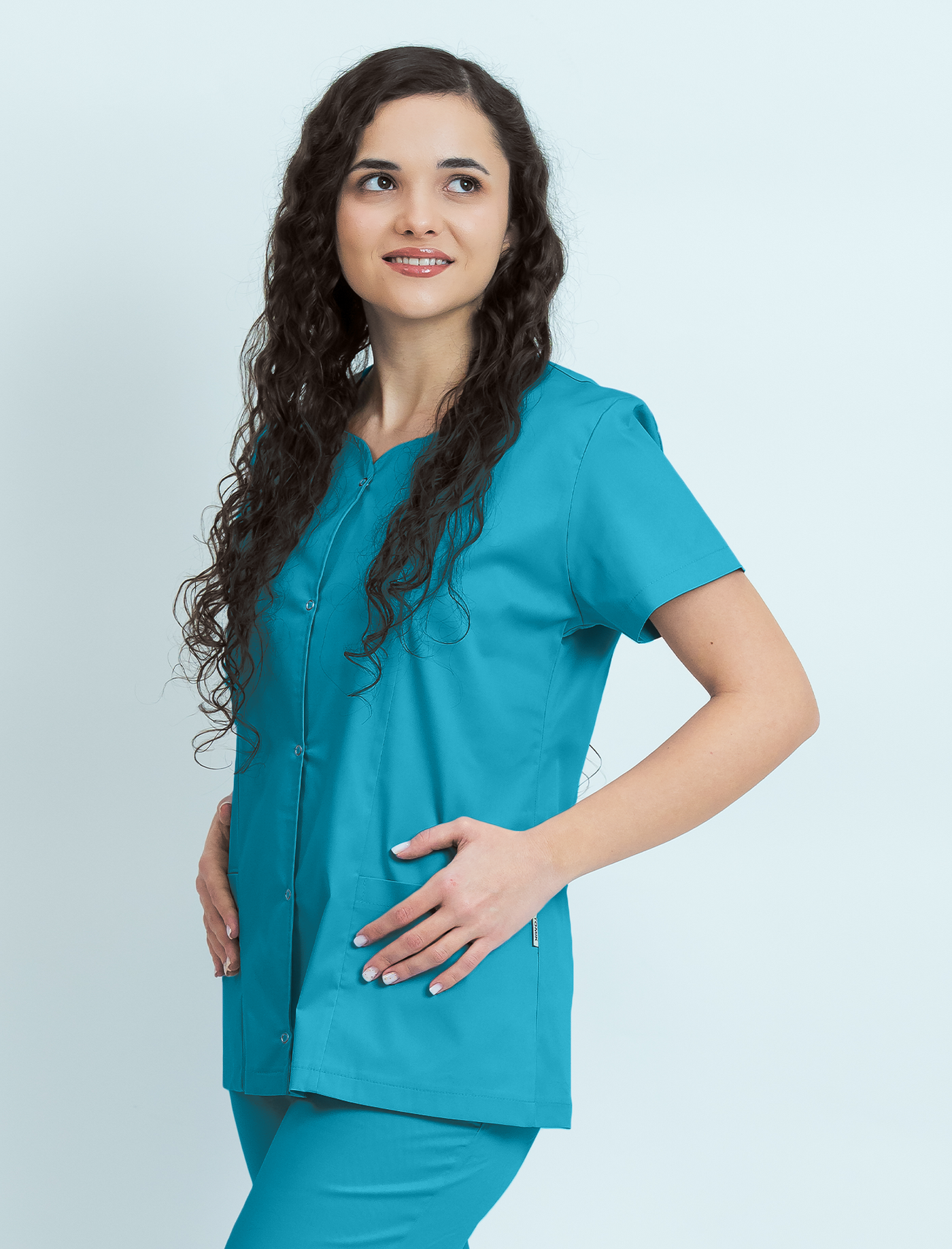 Bluză medicală Core Snap Dama - Turquoise