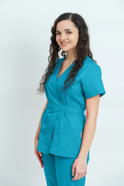 Costum medical Core Wrap Dama - Turquoise