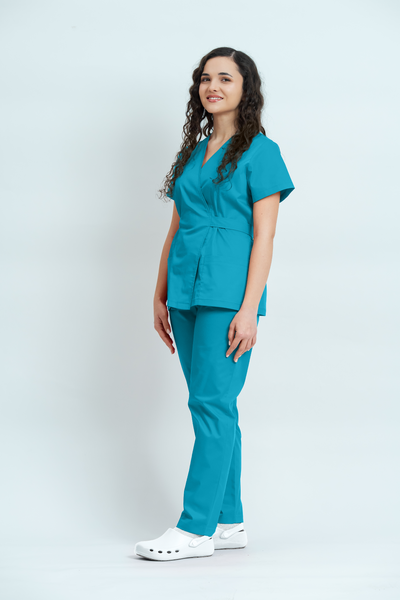 Costum medical Core Wrap Dama - Turquoise