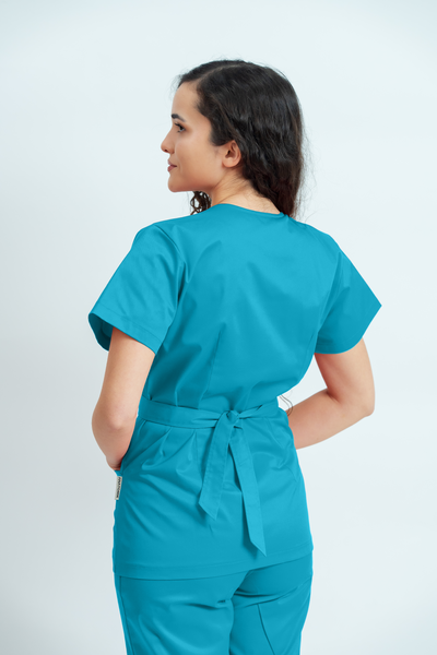 Bluză medicală Core Wrap Dama - Turquoise