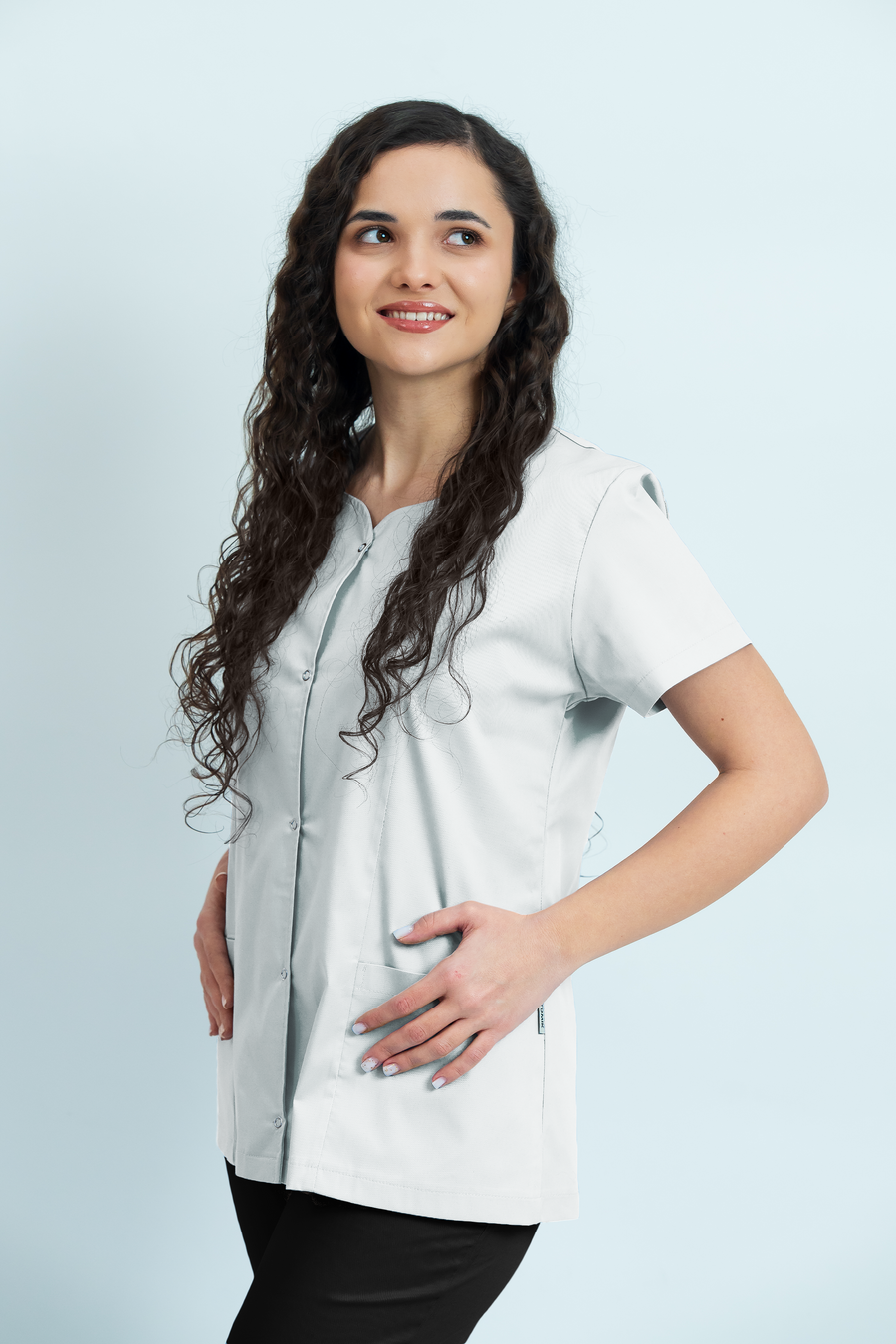 Bluză medicală Core Snap Dama - White