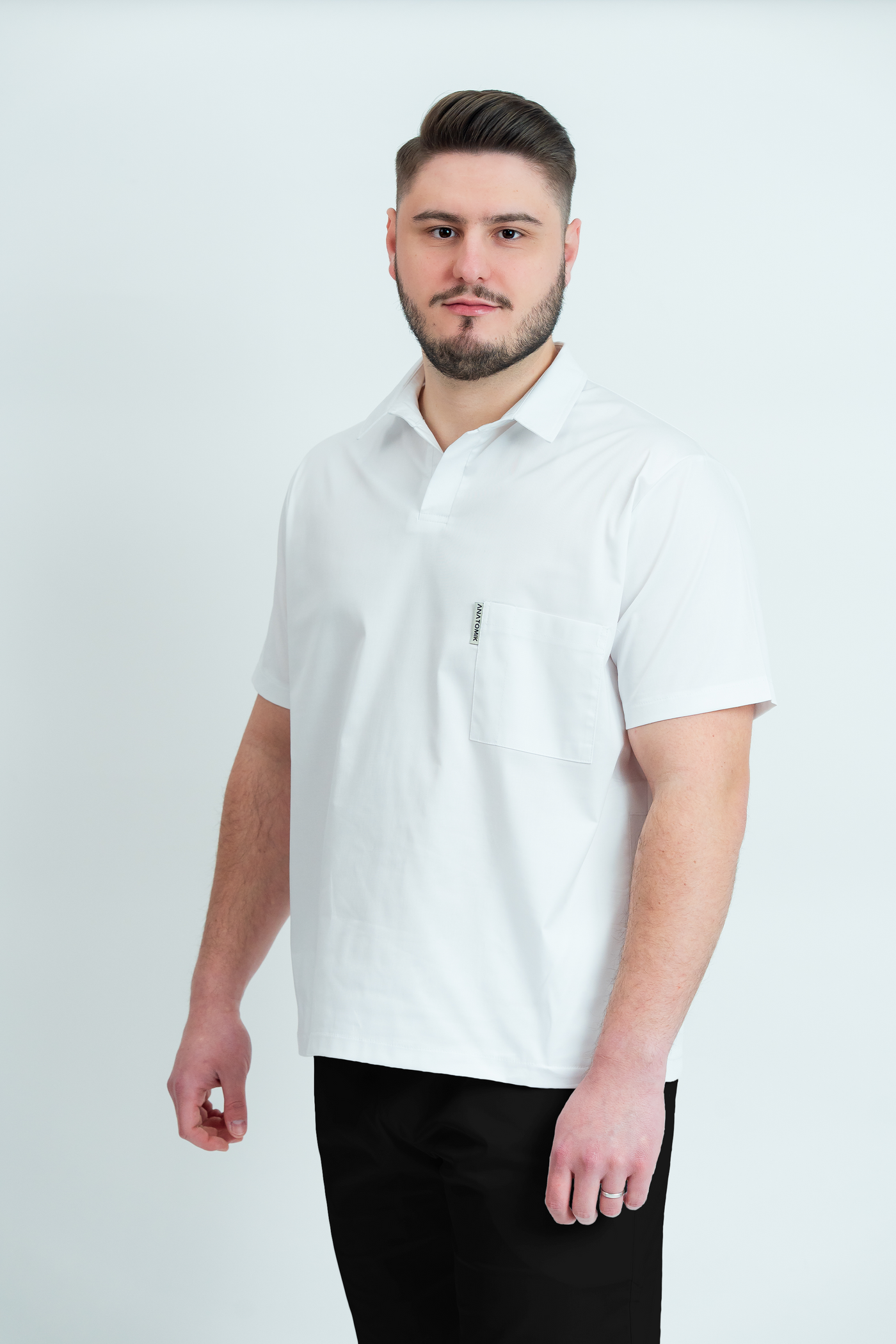 Bluză medicală Core Polo Barbat - White