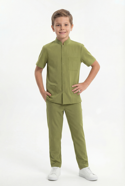 Costum medical Signature Snap Băieți - Olive