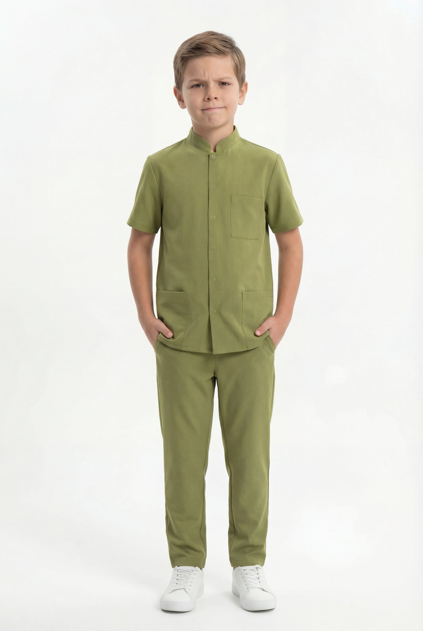 Costum medical Signature Snap Băieți - Olive