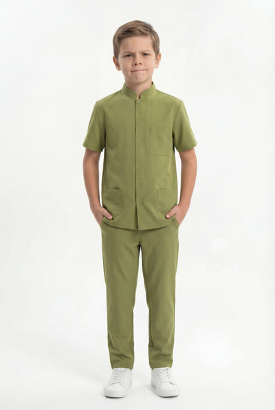 Costum medical Signature Snap Băieți - Olive