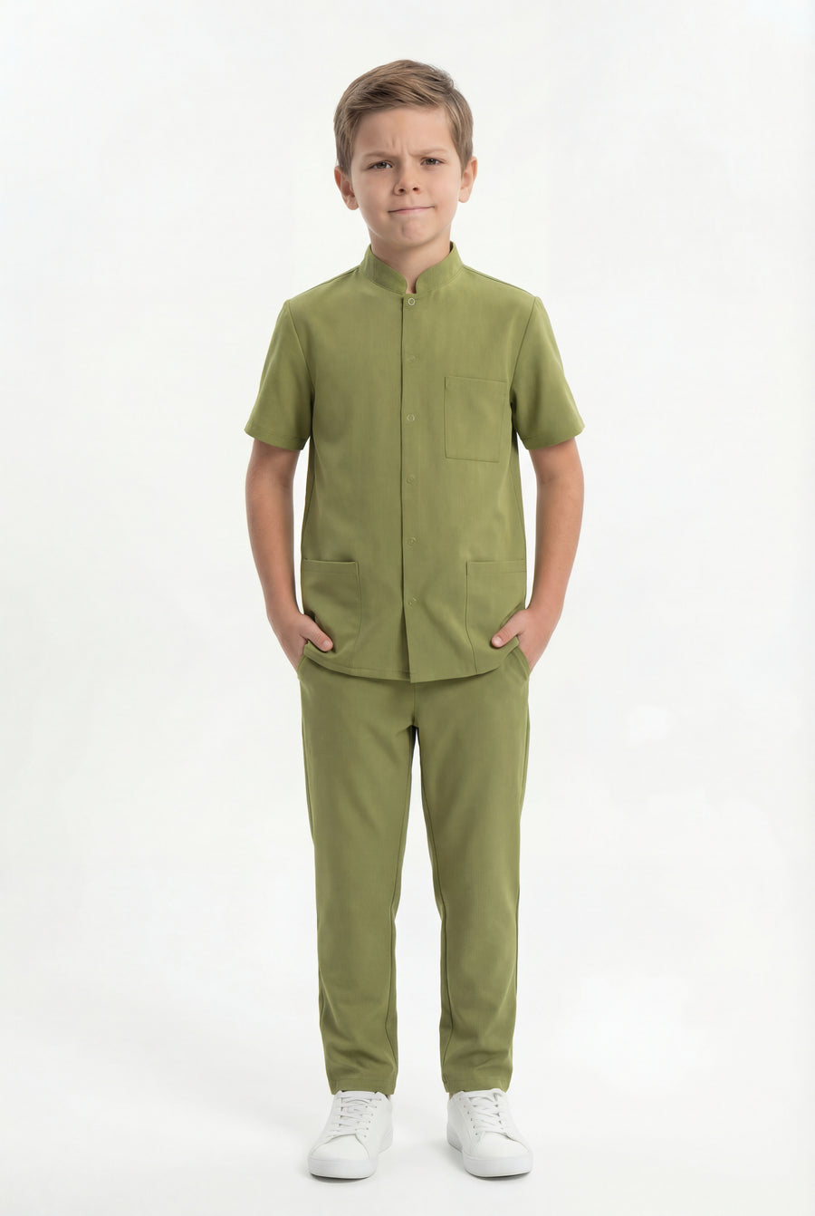 Costum medical Signature Snap Băieți - Olive