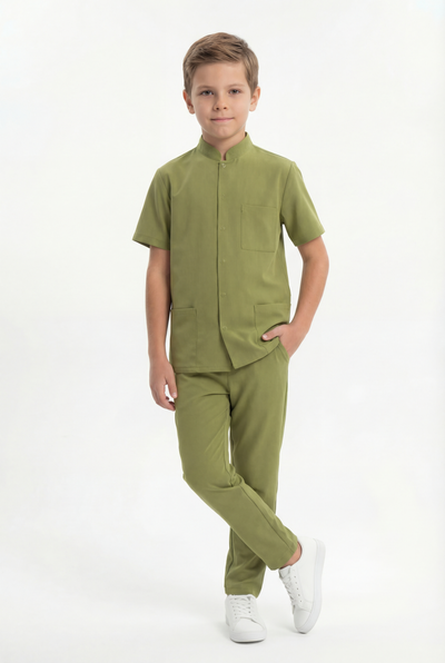 Costum medical Signature Snap Băieți - Olive